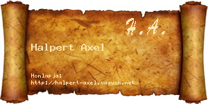 Halpert Axel névjegykártya